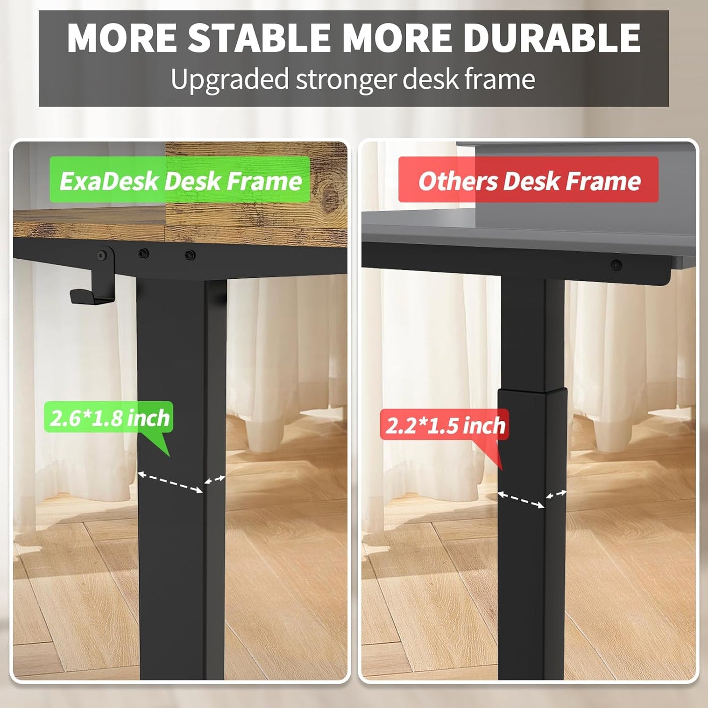 48 x 30 Inch Electric Standing Desk with 2 Drawers, Adjustable Height Widened Stand Up Desk with Storage, Sit to Stand Ergonomic Workstation for Home Office, Rustic Brown