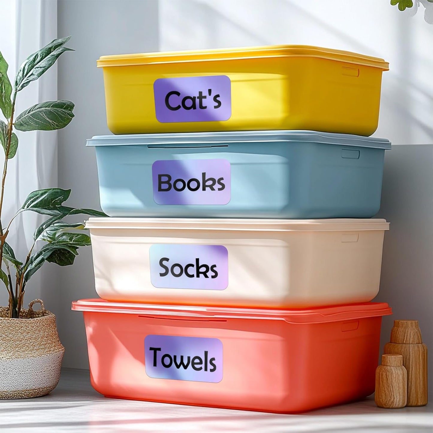 100Pcs Large Laser Labels for Storage Bins,6x4 Inch Removable Labels,Large Labels for Blank Box,Strong Adhesive Tear Resistant No Residue Blank Labels (Laser)