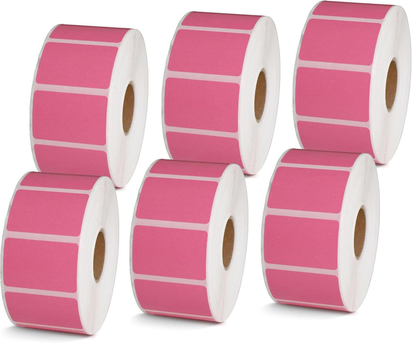 BETCKEY - 1.5" x 1" All Purpose & Address Labels Compatible with Zebra & Rollo Label Printer,Premium Adhesive & Perforated[Pink, 6 Rolls, 7800 Labels]