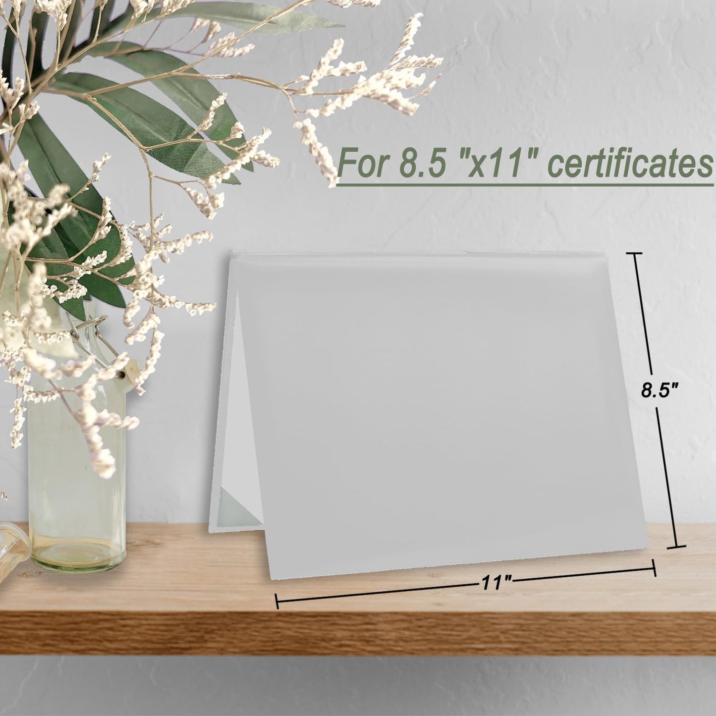 Diploma Cover 8.5x11 Inch, Graduation Certificate Holder - Elegant Faux Leather Folder for Graduation, Wedding Officiant,White-1 Pack