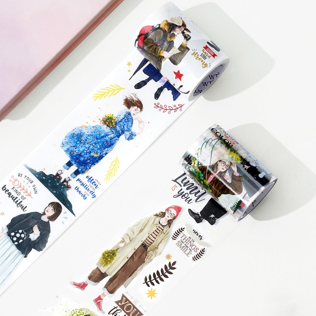 WT Twilight Zone Wide PET Tape, Single Roll, Original Designs, Modern Fashion Girls Decorative Tape for Journals, Scrapbooks, Bujo, DIY Crafts