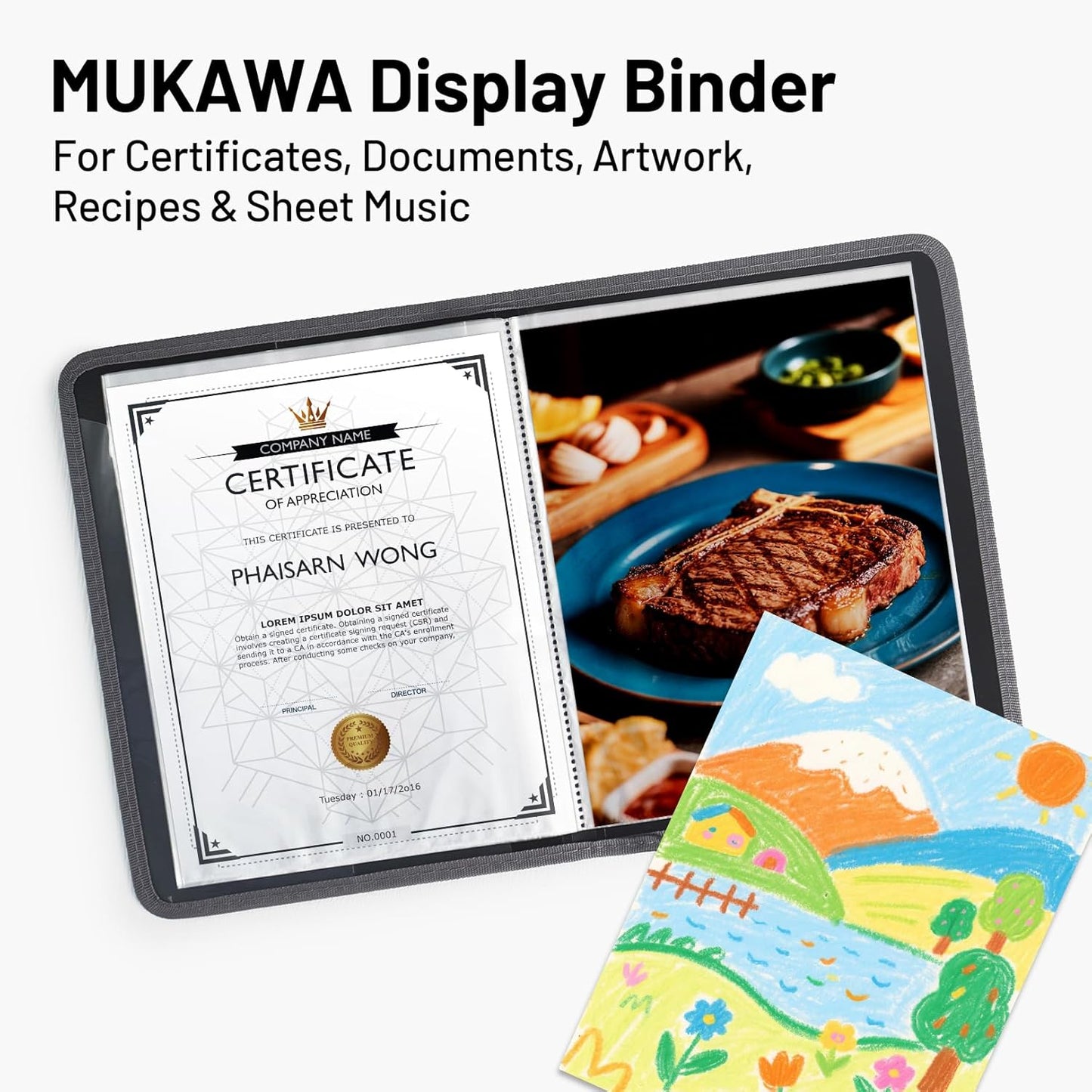 30-Pocket Display Book, 8.5×11 Letter Size Portfolio Folder with Clear Sleeves, Presentation/Certificate Binder & Document Organizer for School, Office & Home, 1 Pack