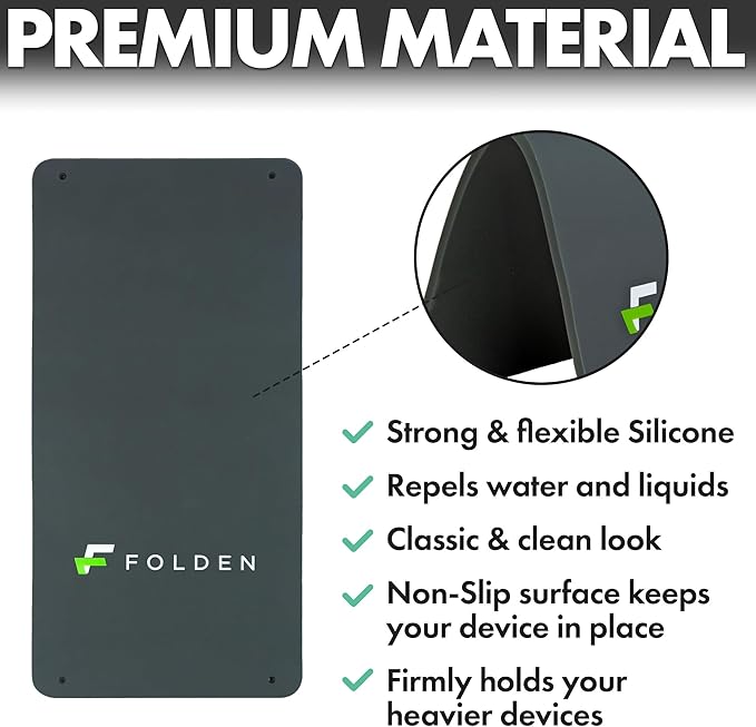 FoldenAirplane Phone Holder, Flexible Cell Phone Holder, Folding Cellphone Stand for Desk, Bed, Office, Treadmill - Airplane Gadgets for Long Travel Accessories - Plane Essentials (Silicone)