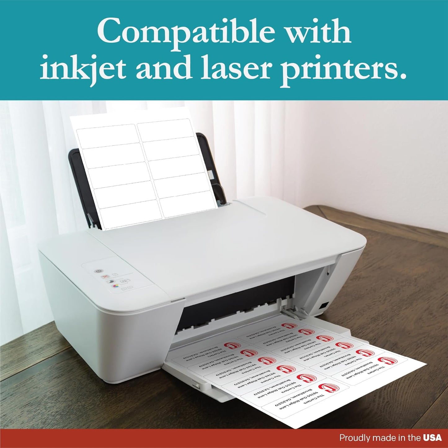 Premium Label Supply White Sticker Address Labels – 4" x 1.5" – Laser/Inkjet Compatible – (12 per Sheet), 500 Sheets – 6,000 Total Adhesive Labels