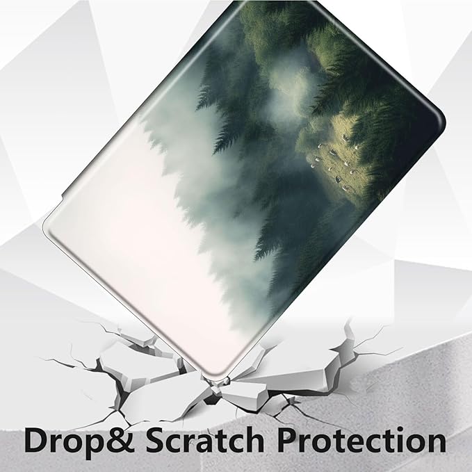 for All-New Amazon Kindle Fire HD 10 Tablet Case (13th Generation, 2023 Release) 10.1", 360 Degree Rotating Stand Cover with Auto Wake Sleep Case for Fire Tablet 10 2023,Misty Landscape Forest