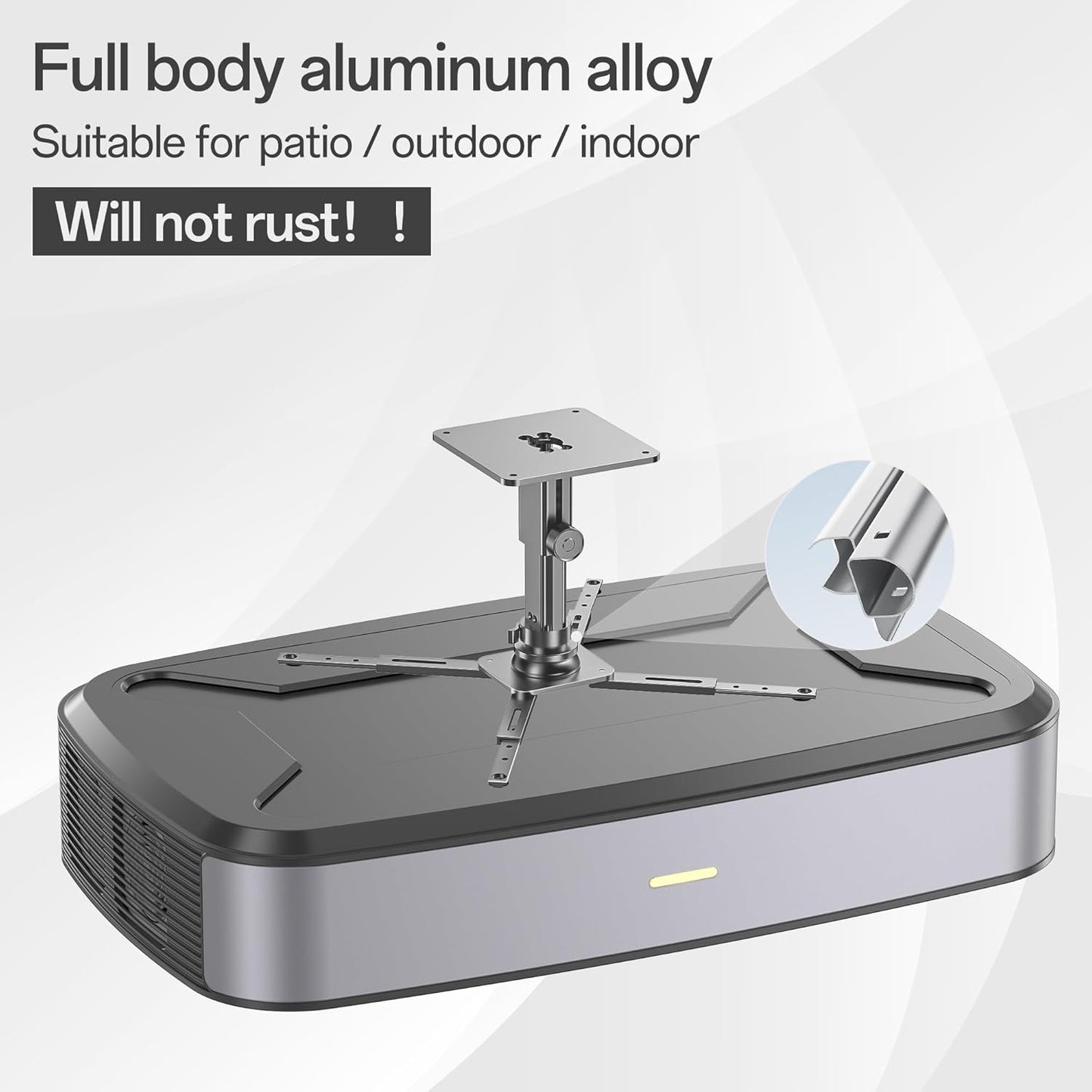 Large Projector Ceiling Mount with Adjustable Height and Extendable Arms, Projector Stand for Engineering Projectors, for Patio Outdoor/Indoor/Office/Livingroom- Dark Gray