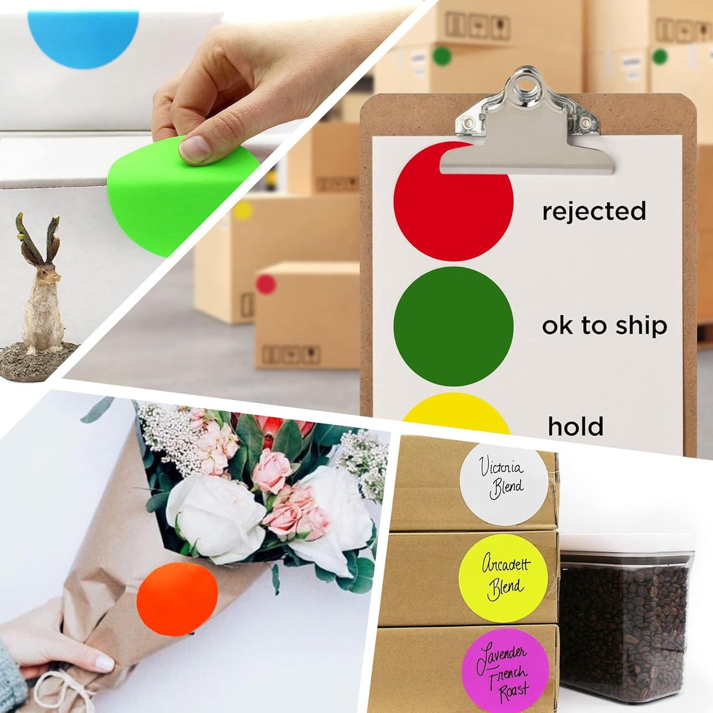 ChromaLabel 3 Inch Round Colored Stickers, Permanent Colored Labels Sticky Dots, Ideal Color Coding Labels for Office and School Projects - 500 Sticker Dots per Roll, Light Blue Dot Stickers