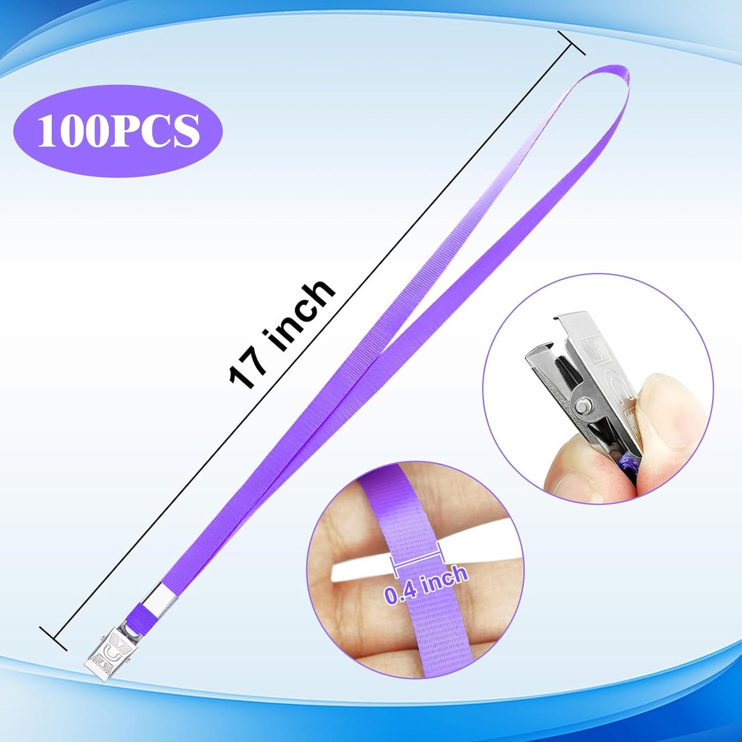 Lanyards for Id Badges,100 Packs Lanyard Bulk with Flat Badge for Name Tag Lanyard ID Holder