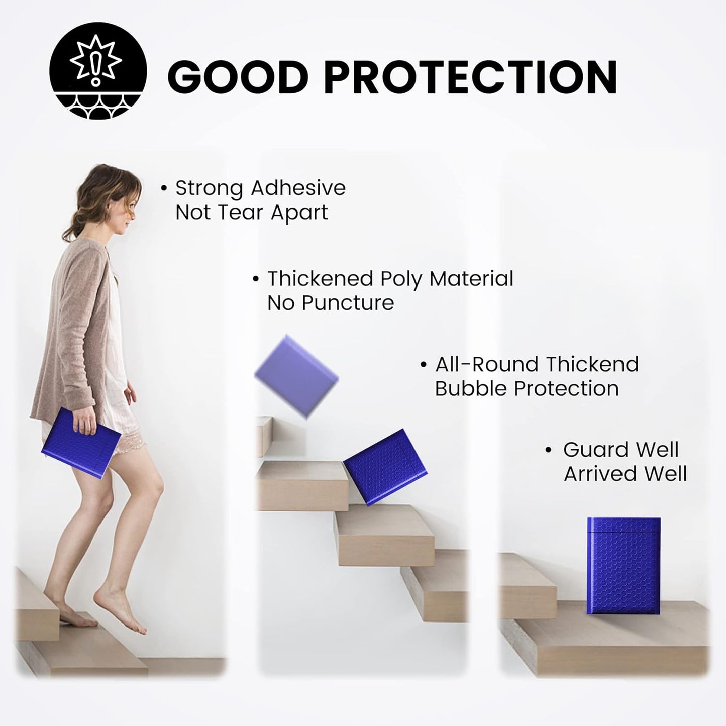 Fuxury Bubble Mailer,100Pcs 6x10" Bubble Mailers Royal Blue Shipping Padded Envelopes Usable Size 6x9" Opaque Mailing Envelopes Bubble Padded for Mailing,Packaging, Small Business,Bulk #0