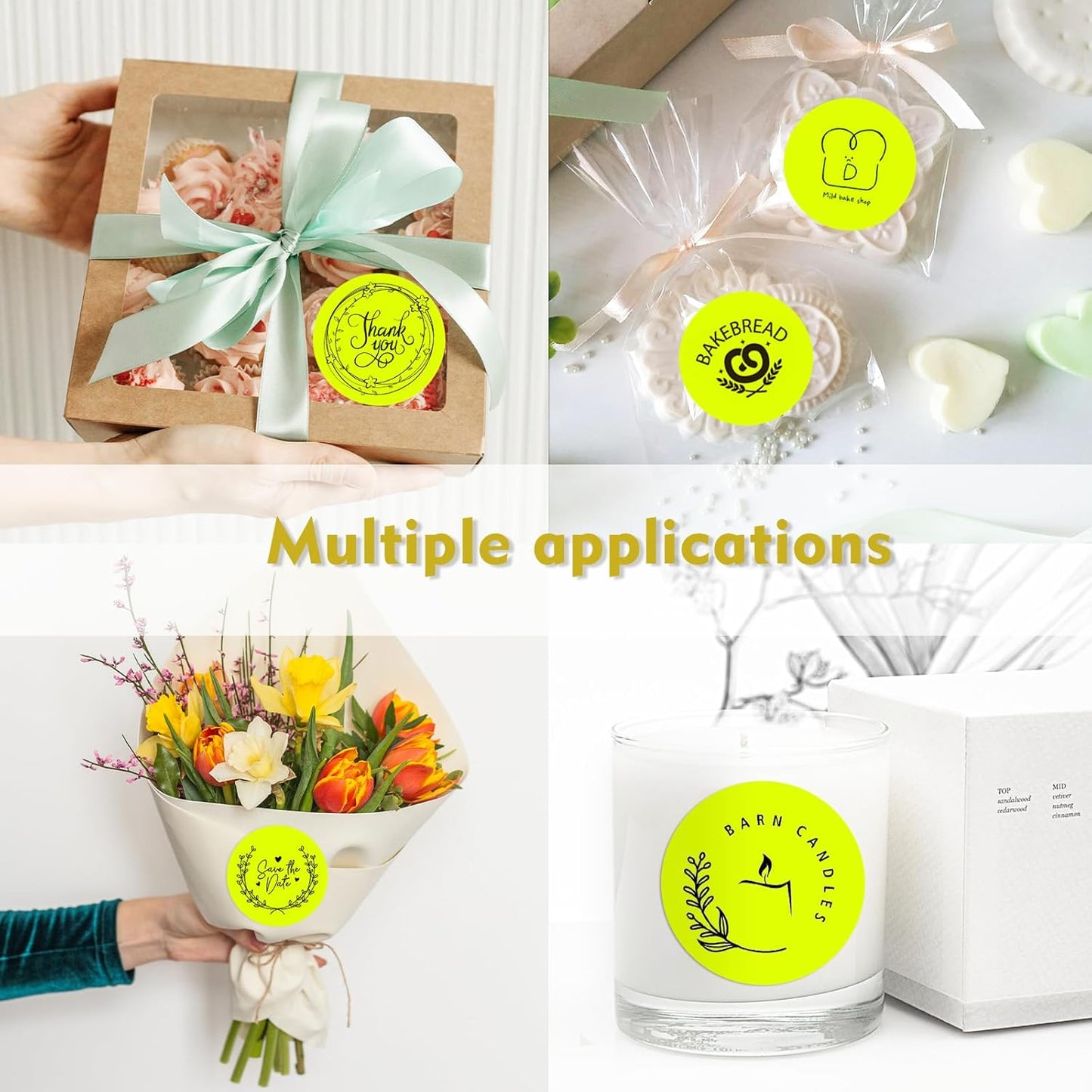 3 X 3 Inch Color Coding Dot Labels Circle Thermal Printable Waterproof 2000 Pcs Round Stickers Adhesive Writable for Office, Home, Garage, DIY Sticker, Barcodes, Name Tag, Fluorescent Yellow