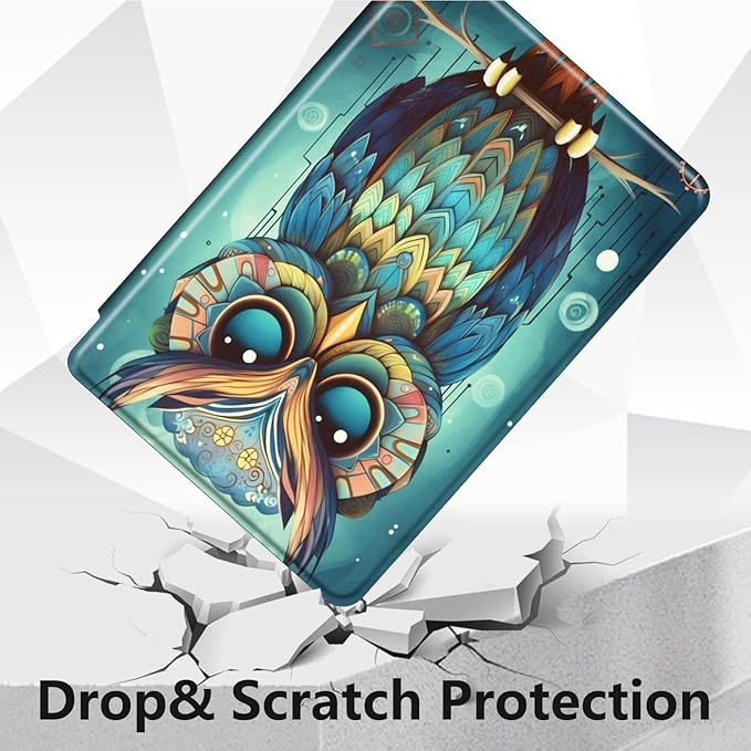 for Fire HD 10 Tablet Case 11th Generation 2021 and Amazon Fire HD10 Plus Case 10.1", 360 Degree Rotating Stand Smart Protective Case,for Fire HD 10 2021 Tablet,Fantasy Owl