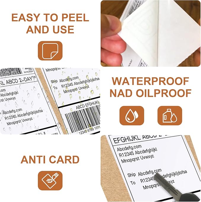 MFLABEL 4x6 Direct Thermal Labels (4000 Labels) 4" x 6" Perforated Shipping Labels Compatible with Zebra Printers Fanfold Thermal Label Stickers for Shipping Packages - 4 Stacks White Labels