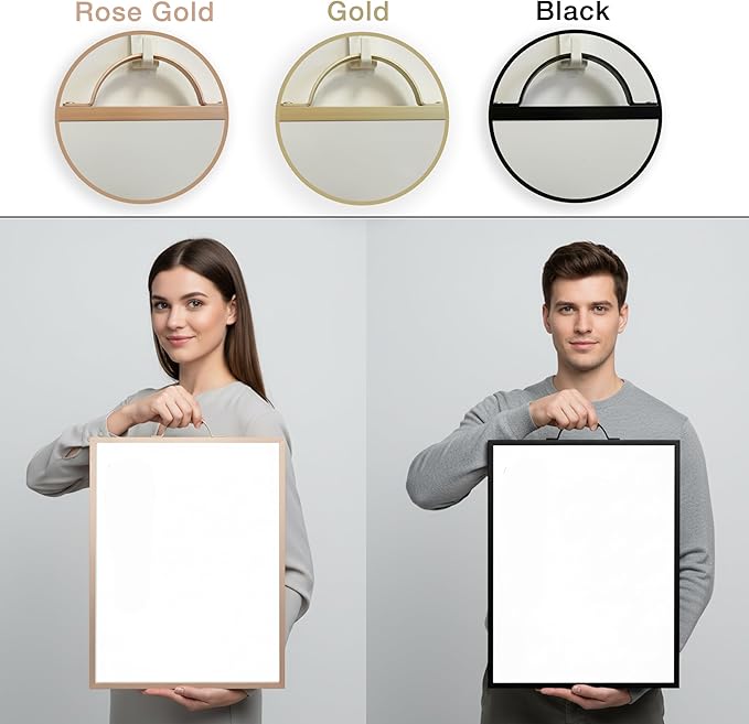 Small Whiteboard 12 x 16 Inch Magnetic Dry Erase Board with Handle | Gold Aluminum Frame | Double-Sided Planner Board with Weekly & Monthly Sheets | 3 Markers, Eraser & 2 Magnets