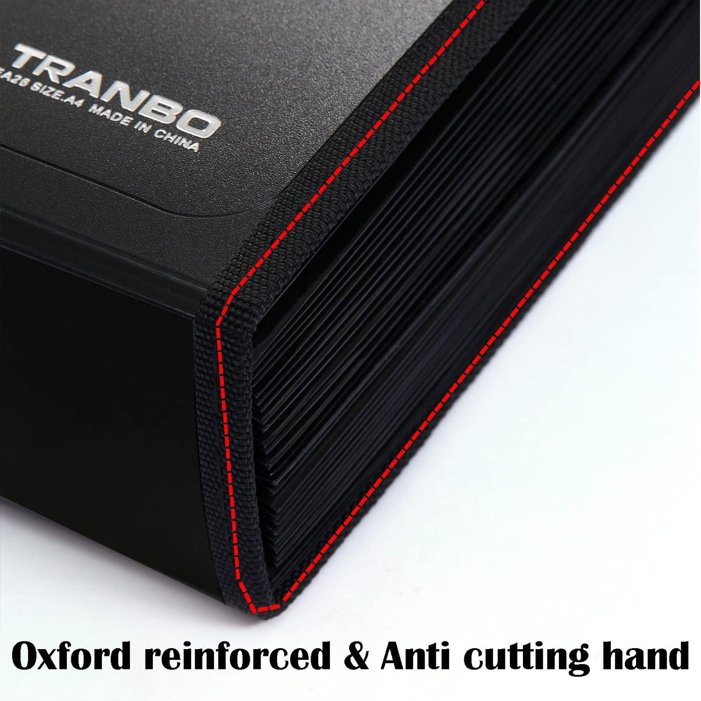 25 Pockets Letter Size/A4 Accordion File Organizer with Handle, TRANBO Expanding File Folder, Expandable Document Paper Organizer for Travel School Office - 1 Pack