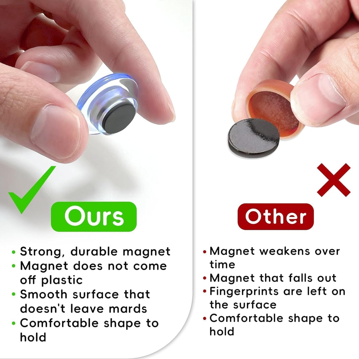 Qualsen Magnets for Whiteboard, Round Fridge Magnets for Dry Board Decorative, Teacher Supplies for School, Classroom, Home, Office, Locker (10pcs- Crystalline Hat)