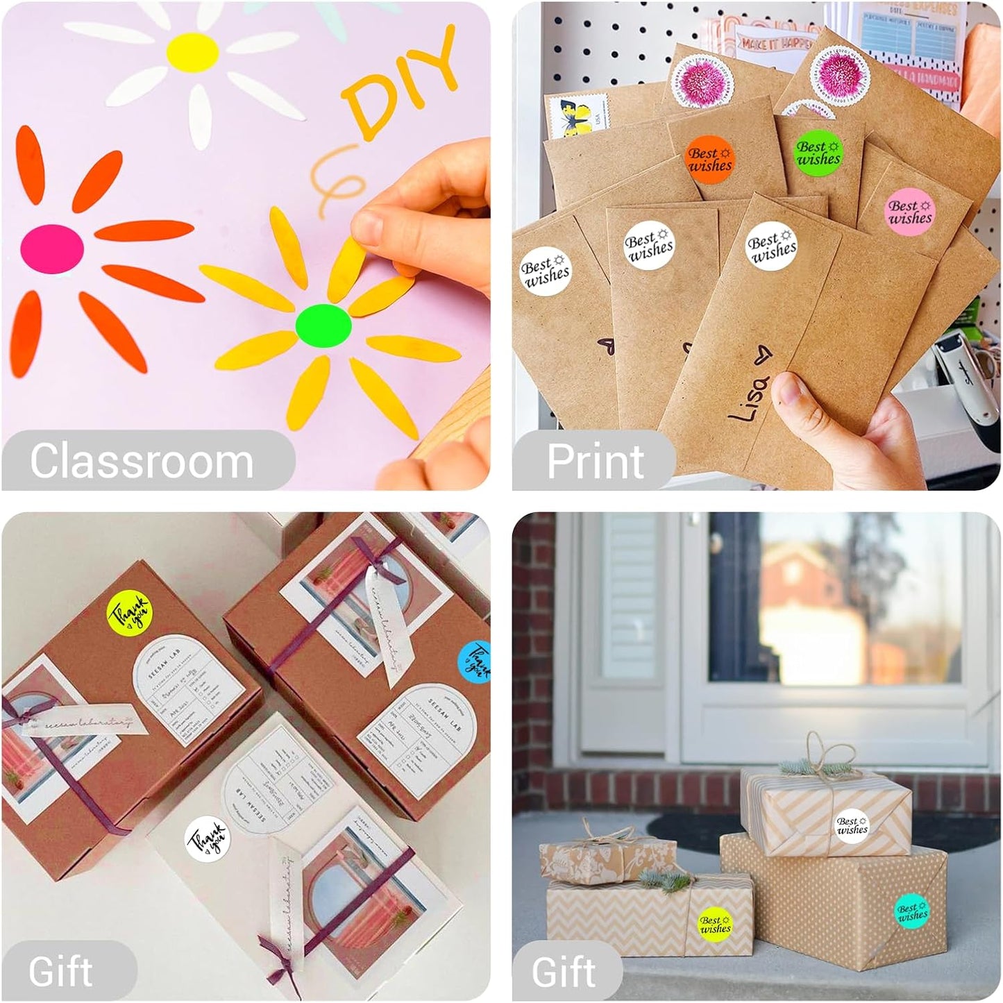 1 Inch Circle Dot Stickers 1000 PCS White Color Coding Thermal Labels Dots Writable Printable Small Round Stickers for Office, Classroom, Inventory, Garage, Organizing Storage, DIY