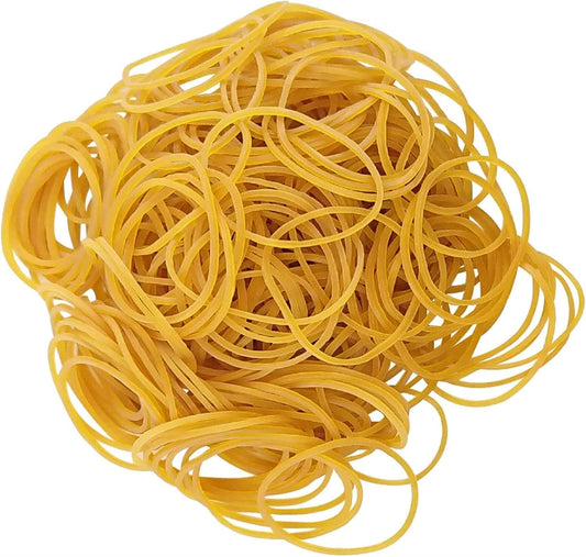 500Pcs 1.5in Rubber Bands Office Supplies, Stretchable Rubber Elastics Bands General Purpose Elastic Stretchable Bands Sturdy Rubber Bands for Home, Office, School (Yellow)