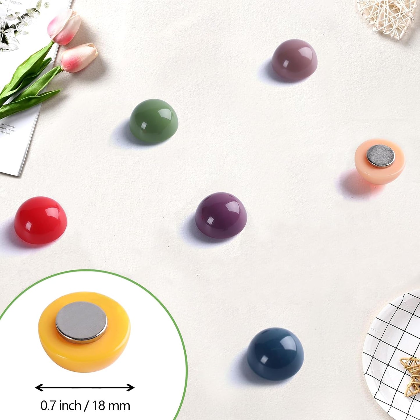 12PCS Strong Fridge Magnets, Colorful Decorative Refrigerator Magnets, Cute Classroom Whiteboard Magnets, for Office Cabinets and Dishwasher