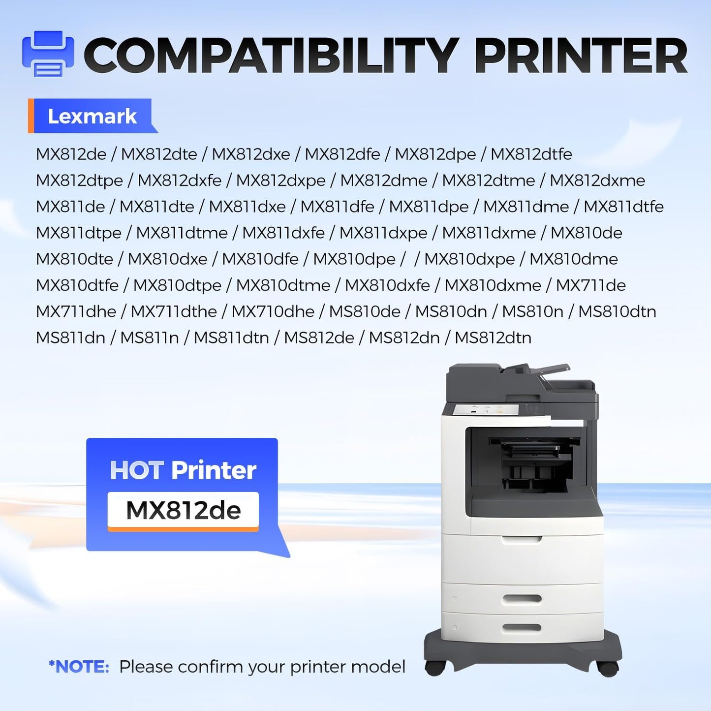 52D0Z00 Imaging Unit (Not Toner) High Yield 1-Pack Replacement for Lexmark 520Z 52D0Z00 Drum Unit Compatible for Lexmark MX812 MX811 MX810 MS812 MX711 MX710 MS810 MS811 Series Laser Printer All-in-One