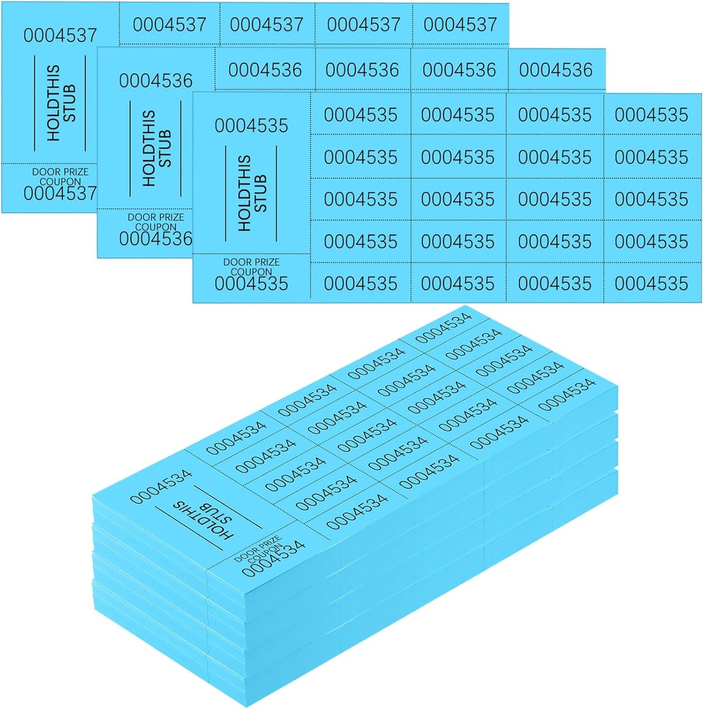 Kosiz 504 Sheets 20 Bid Raffle Ticket with Different Numbers Per Sheet Chinese Auction Tickets for Events Church Basket Auction Silent (Lake Blue)