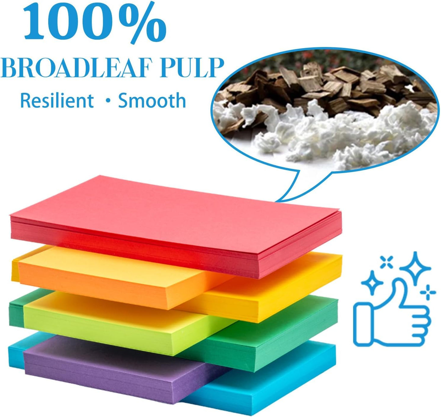 Index Cards 301-Count 3x5 Inch,178GSM Heavyweight Set of 7 Colors Paper Multicolor Study Cards (Rainbow)