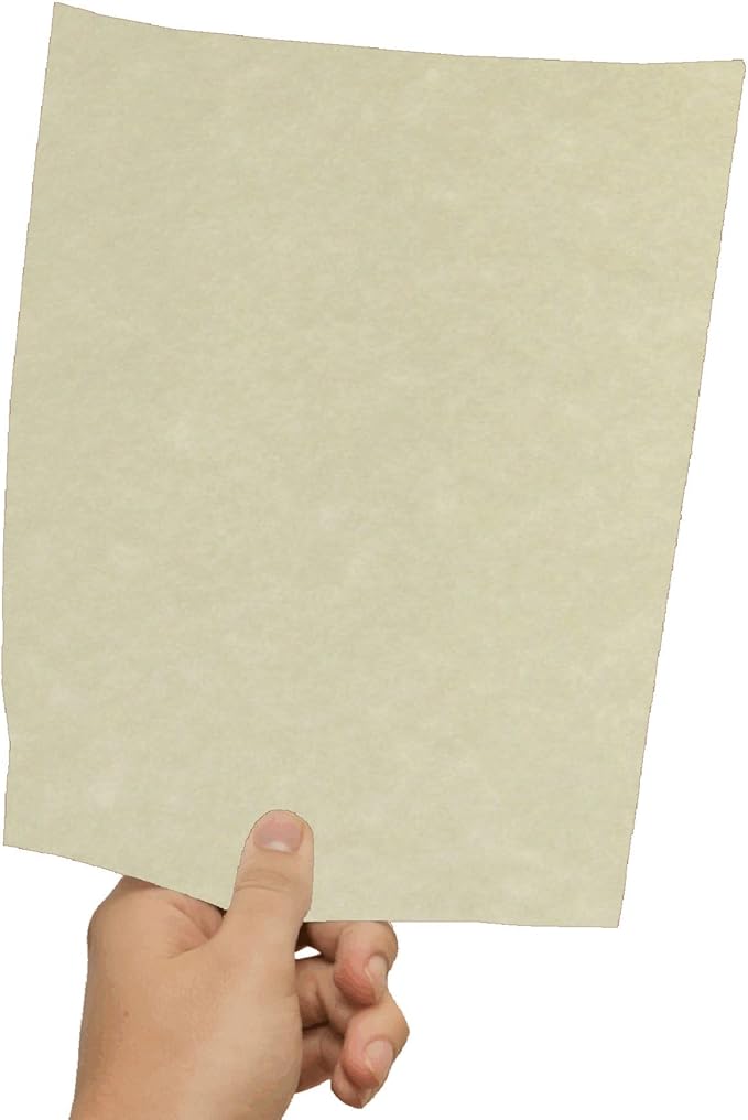75 Natural Parchment 65lb Cover Paper Sheets 7" X 10" (7X10 Inches) Double 5X7 Card Size - Folds to 5X7 - Printable Old Parchment Semblance Through The Processing of The Pulp