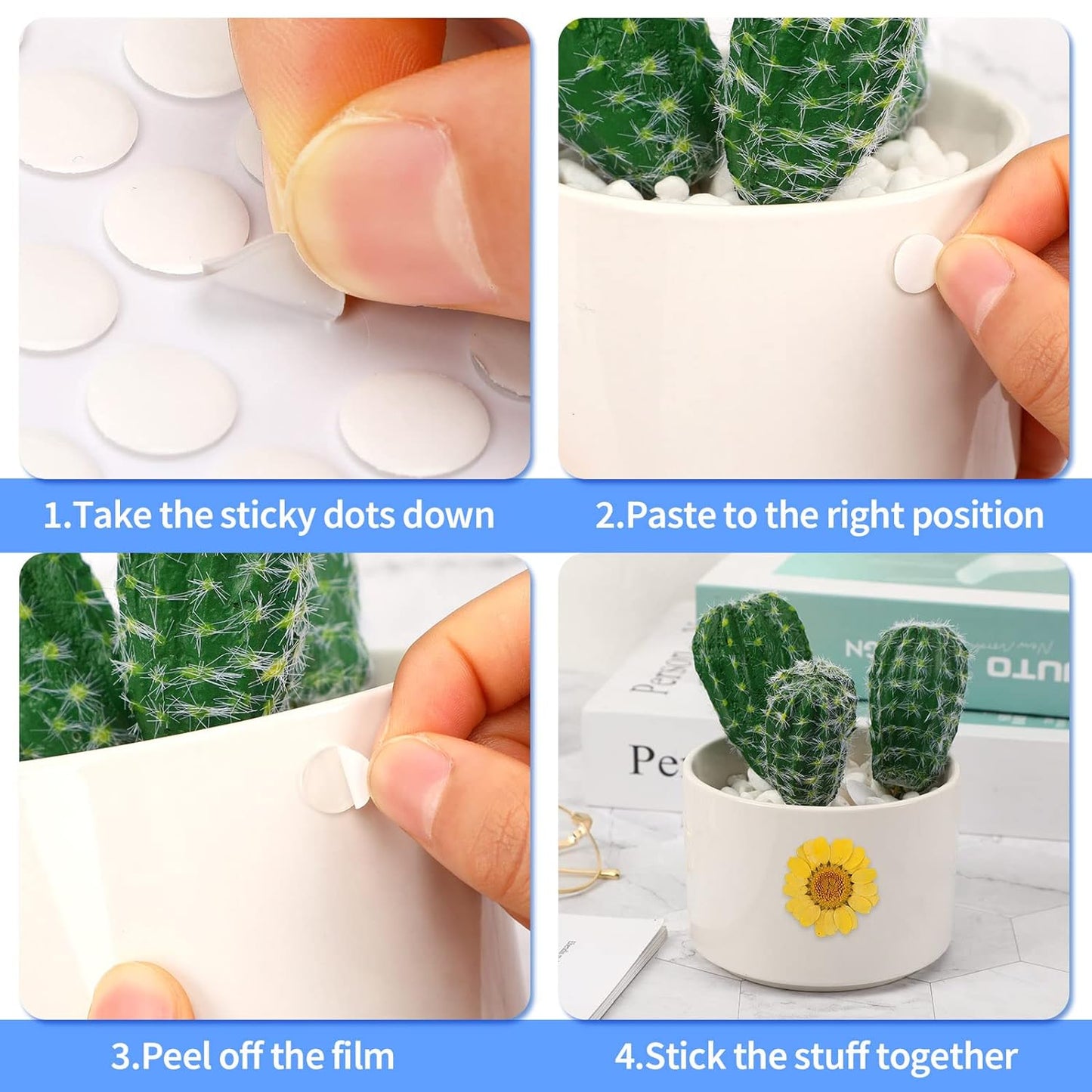 1500 Pieces Double Sided Adhesive Dots Clear Sticky Tack Tape Removable Stickers Acrylic Round Putty Waterproof Sticky Dot for Balloon Craft DIY Art Office Supplies (10mm, 1500)