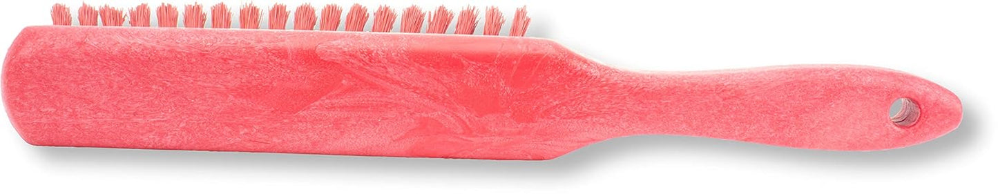 SPARTA Handheld Soft Counter Brush 8 Inch Bristle Span, Multi-Use Dust Brush with 5 Inch Handle for Tables, Countertops, and Delicate Surfaces, Polyester, Red