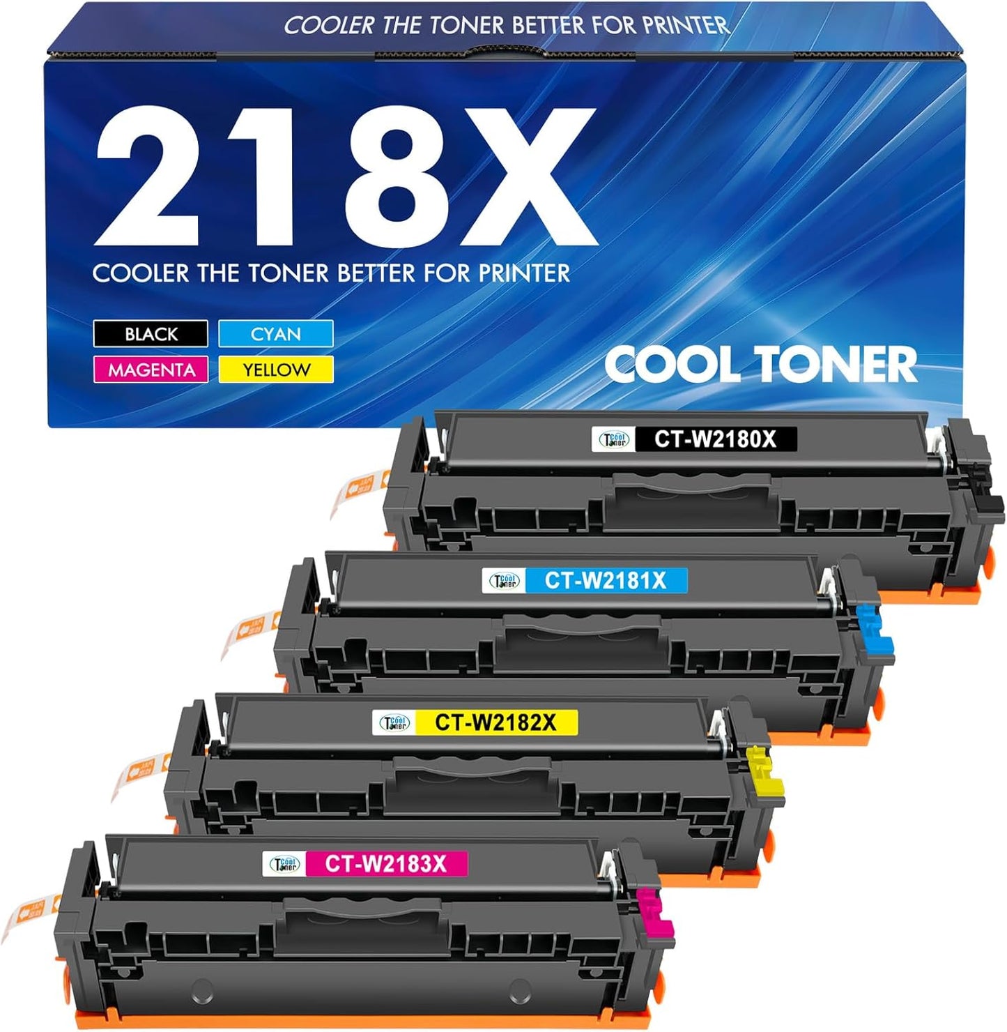 218X 218A Toner Cartridges 4 Pack 3201dw Compatible Replacement for HP 218X 218A Color Laserjet Pro MFP 3301fdw 3301cdw 3201dw 3301sdw Printer High Yield Ink Set W2180X (Black Cyan Yellow Magenta)