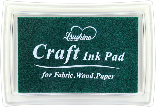 Craft Ink Pad for Rubber Stamps, Paper, Wooden, Fabric, Scrapbooking, Non-Toxic Finger Ink Pads for Kids (Blackish Green)
