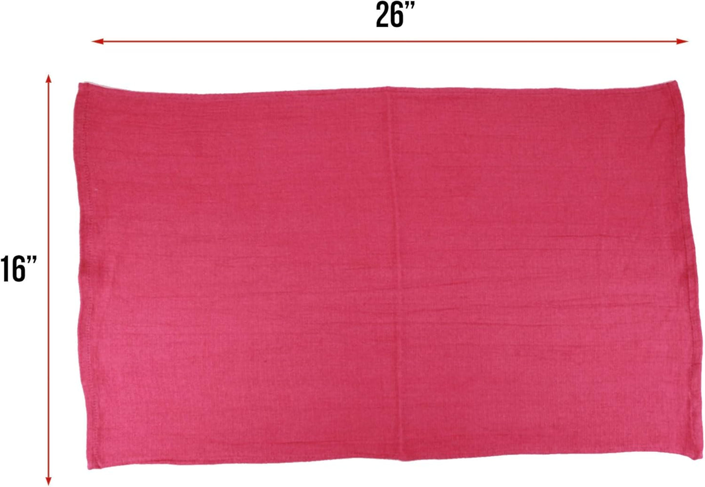 Arkwright Surgical Huck Towels - (Bulk Case of 120) Lint Free & Highly Absorbent Pre-Treated Cotton Cleaning Cloths, Perfect for Medical, Auto Detailing, Window, and Shop, 16 x 26 in, Pink