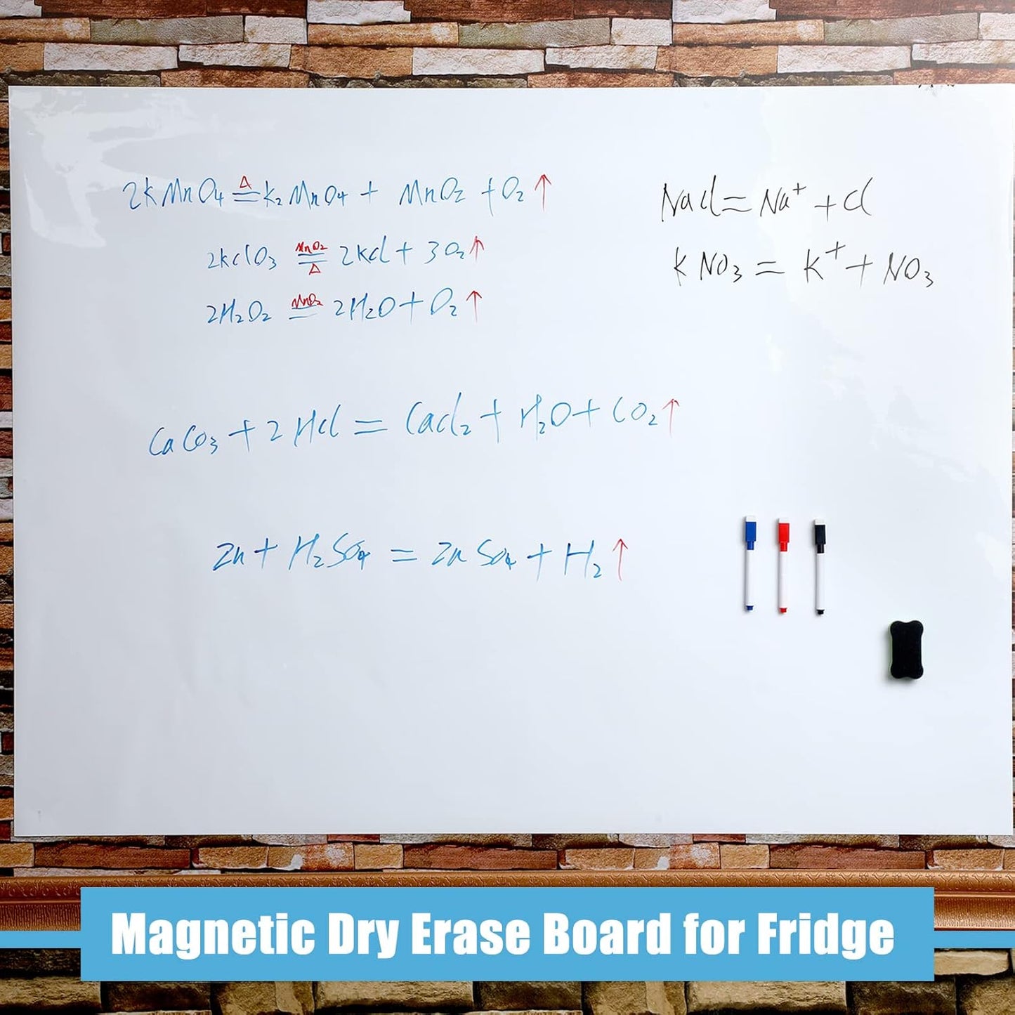 Magnetic Dry Erase Whiteboard Contact Paper White Board Wall Paper Magnetic White Board Wall Decal Peel and Stick for Classroom Playroom Office with 3 Markers and Eraser(36 x 48 Inch)