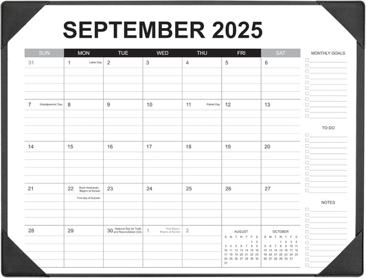 Desk Calendar 2025-2026 with Desk Mat – 22" x 17" Large Desk Pad Calendar Runs From Sep 2025 to Dec 2026, Office Supplies Desktop Monthly Calendar for Home & Office