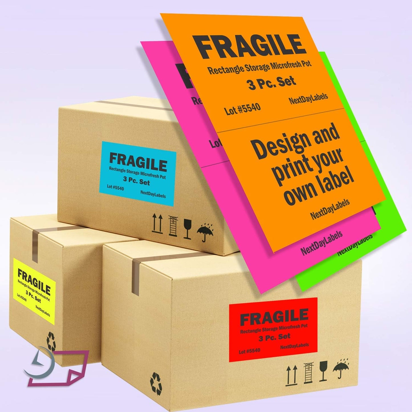 NextDayLabels - 8-1/2 x 11 Neon Color High Light Fluorescent Labels for Laser & Inkjet Printer (Blue Fluorescent, 8-1/2" x 5-1/2" - 2 Per Page | 200 Labels)