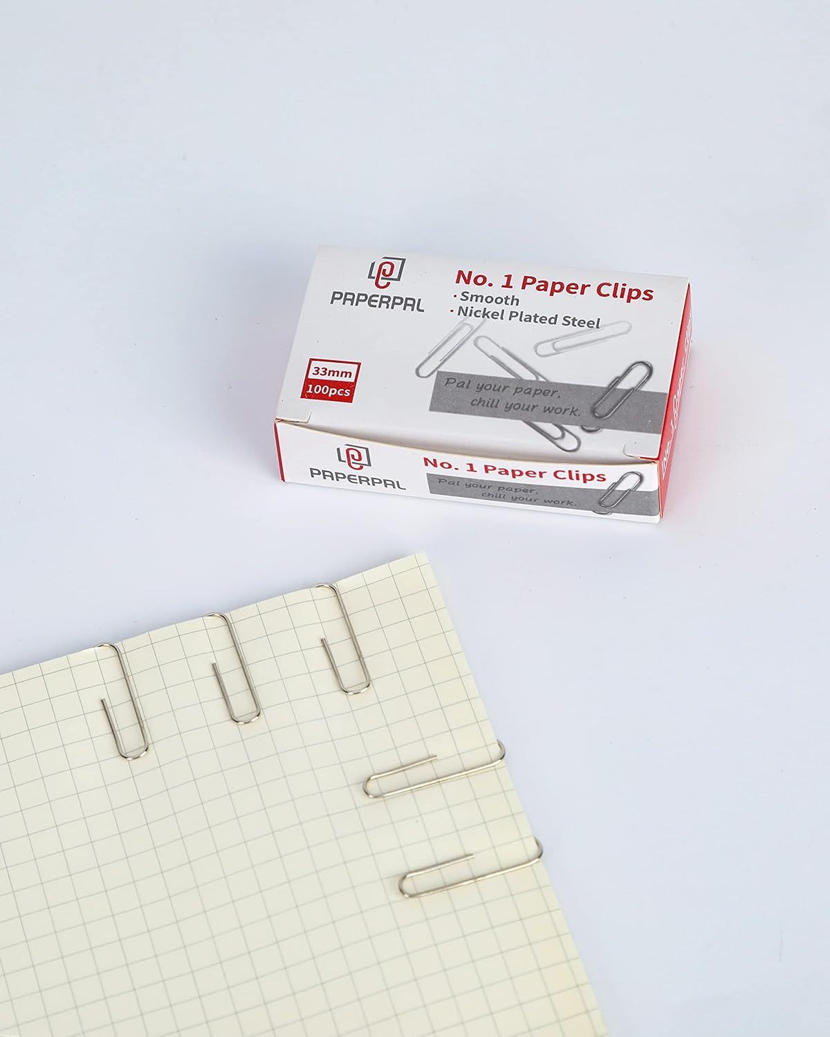 PAPERPAL Paperclips for Office School & Personal Use, #1 Smooth Paper Clip (1-2/7"), 600 Medium Paper Clips (6 Boxes of 100 Each), Silver