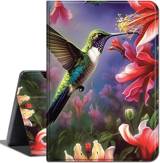 for Amazon Kindle Fire 7 case 2019/2017 Release 9th/7th Generation,Slim Lightweight Smart Shell Stand Cover with Auto Wake/Sleep for Amazon fire 7 Tablet 9th/7th Generation,Hummingbird Red Flower