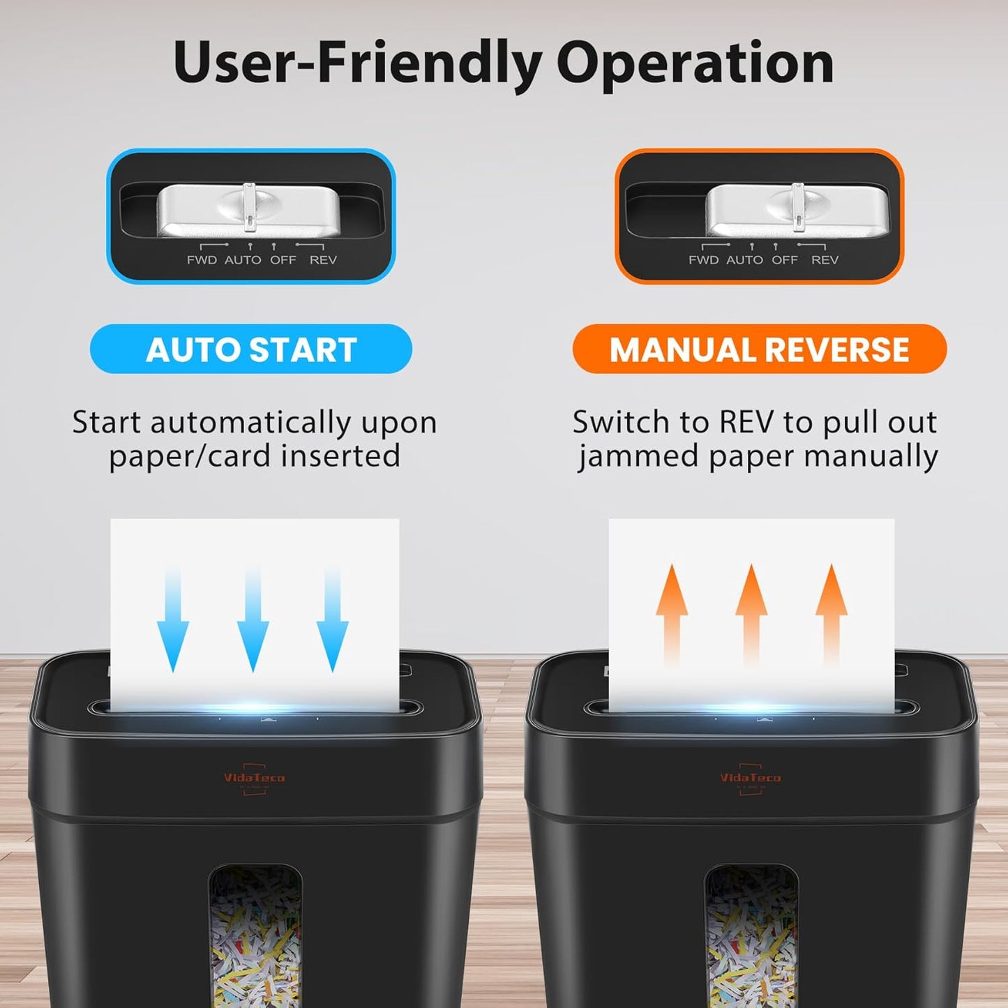 Shredder for Home Use 8-Sheet Cross-Cut Paper Shredder with P-4 Higher Security,Shred Card/Clip/Staple,Small Document Shredding Machine for Home Office Heavy Duty with Jam Proof,3.04-Gal Bin