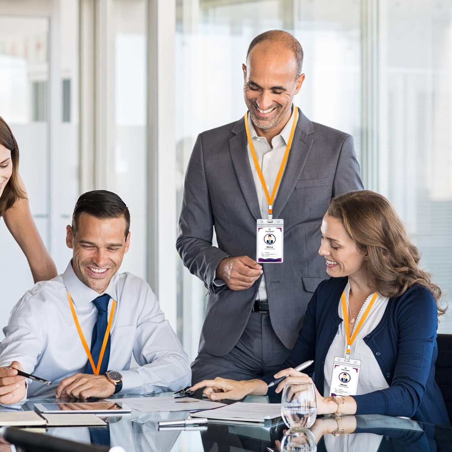 Lanyards for Id Badges,100 Packs Lanyard Bulk with Flat Badge for Name Tag Lanyard ID Holder