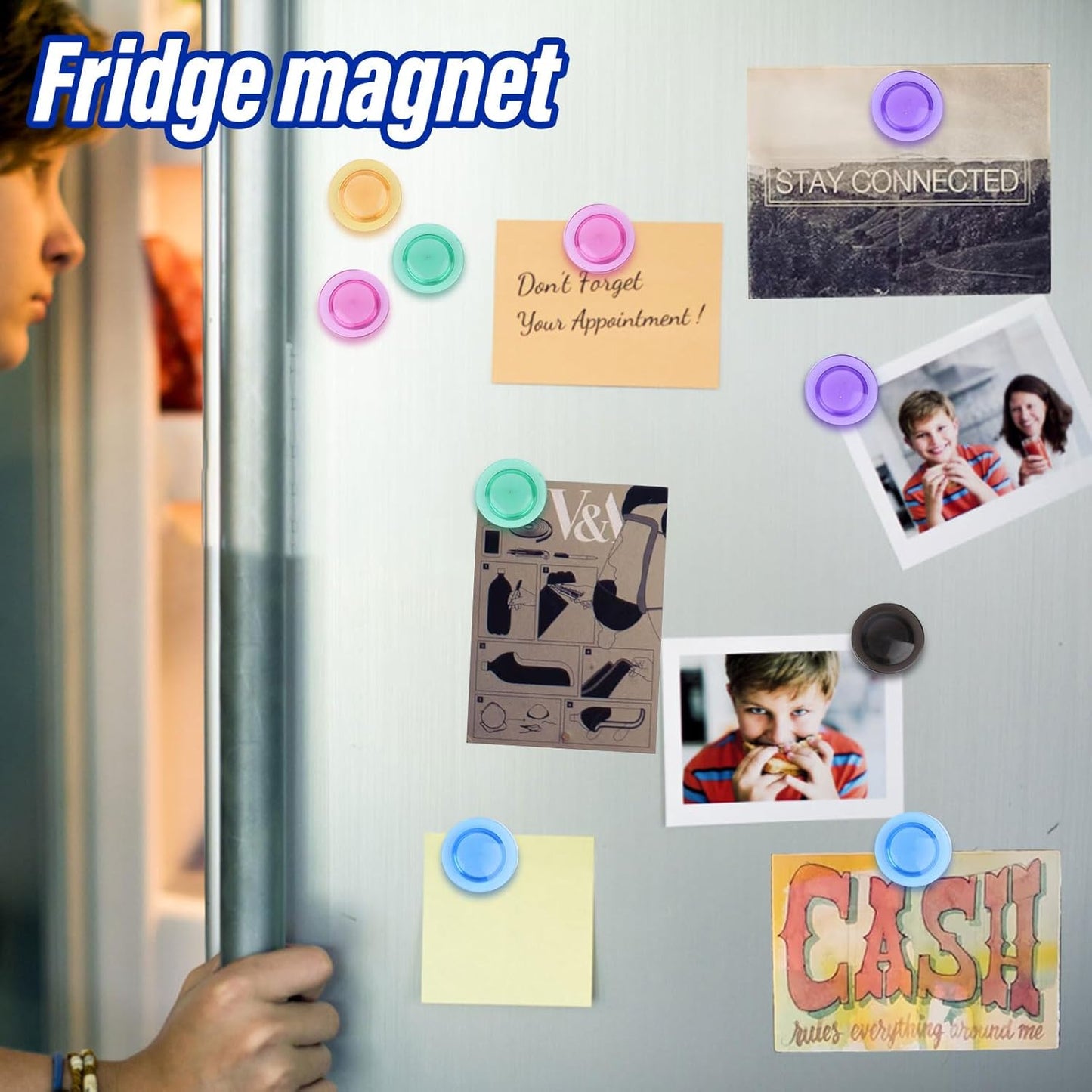 84 Pack Fridge Magnets,30MM Refrigerator Magnet, 7 Colors Colorful Locker Magnets, Strong Small Magnet for Whiteboard, Map, Kitchen, Office