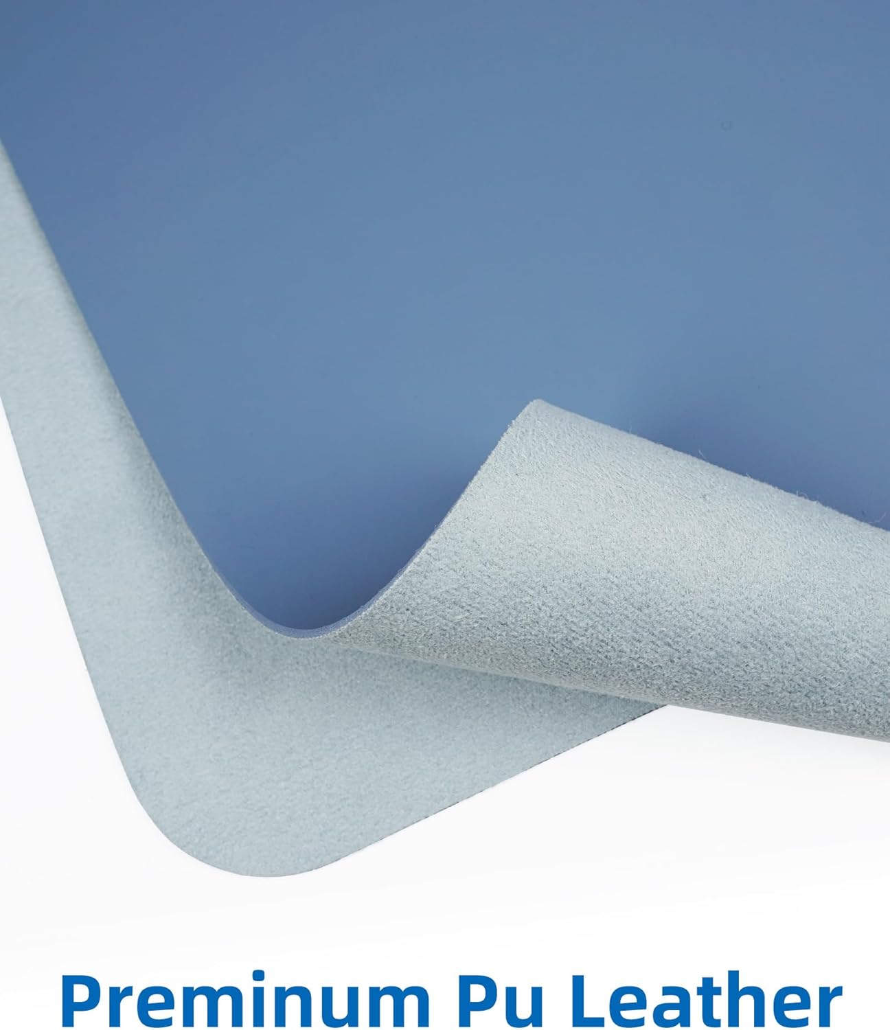 Leather Desk Pad Blotter,Mouse Pad,Office Desk Mat, Non-Slip PU Leather Desk mat,Large Desk mat,Waterproof Keyboard mat for Office/Home/Decor (Grey Blue,23.6" x 13")