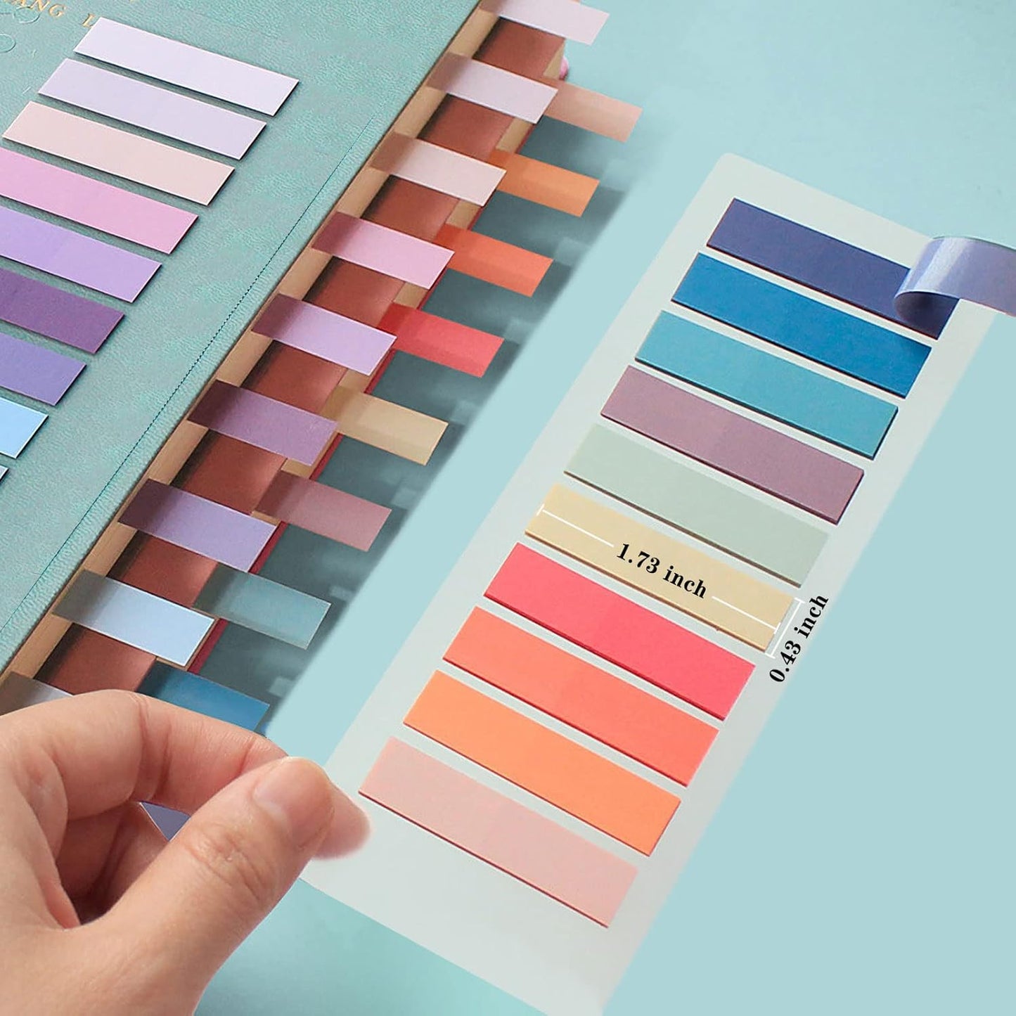 ELII 1600pcs Books Tabs for Annotating,Sticky Tabs Clear Sticky Notes, Page Markers for Notebooks, Multi-Colored Writable and Repositionable Book Flags