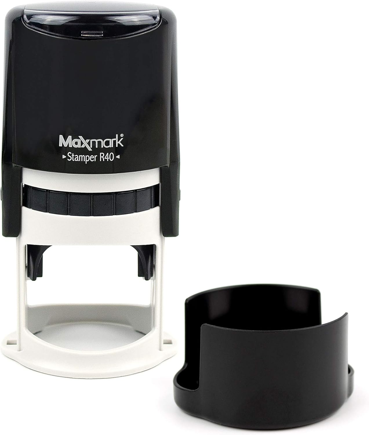 Round Notary Stamp for State of Iowa- Self Inking Stamp - Top Brand Unit with Bottom Locking Cover for Longer Lasting Stamp - 5 Year Warranty