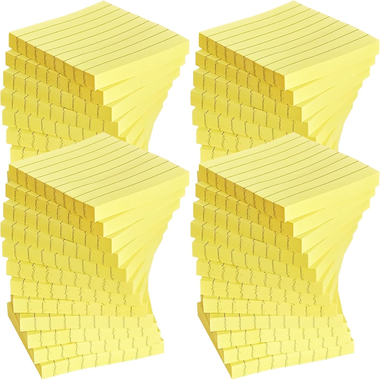 48 Pack 3840 Sheets Lined Sticky Notes 3X3 in Ruled Self Sticky Note Pads 80 Sheets/pad Colorful Sticky Notes with Lines Post Notes for Office, Home, School, Meeting