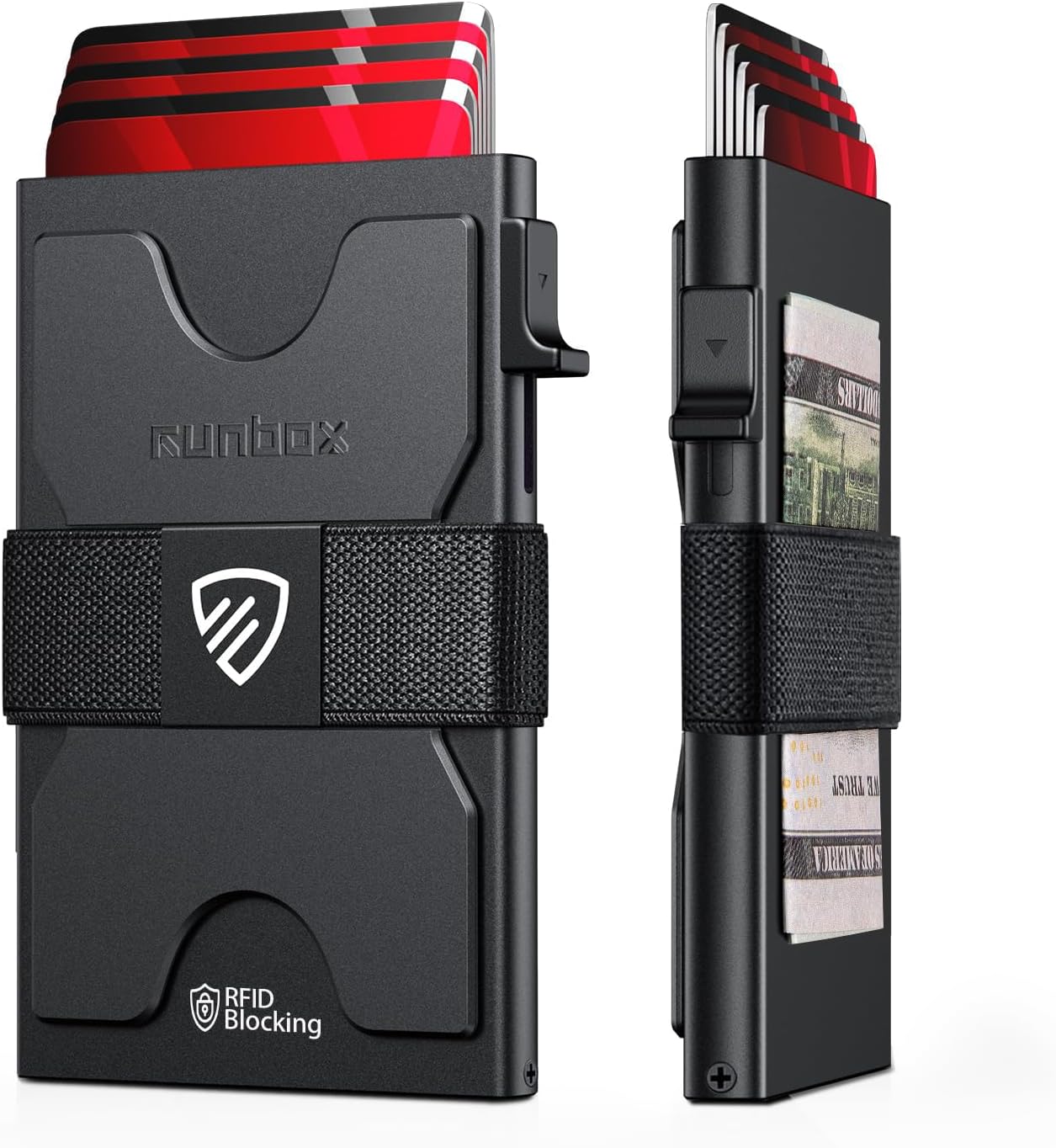 Mens Card Cases, Slim Card Holder Wallet for Men and Women, Minimalist RFID Blocking Wallet with Pop-Up Function, Thin Design, Metal Card Cases Holds 6+6 Cards, Gifts for Men, Men's Accessories