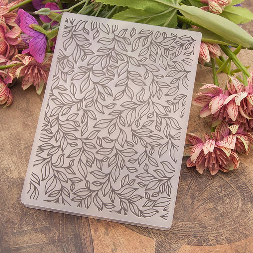 6Pcs Flower Leaf Embossing Folders DIY Craft Paper Card Embossing Template Stencil Paper Card Decorating Mold Plastic Embossing Machine Template for Card Making Scrapbooking Photo Album Decoration