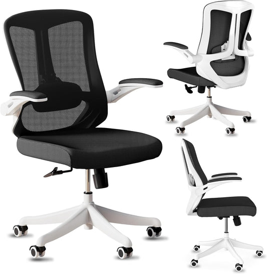 Mesh Office Chairs, High Back Ergonomic Office Chair with Lumbar Wide Comfty Compute Desk Chair for Home & Office Bedroom Study Student (Black)