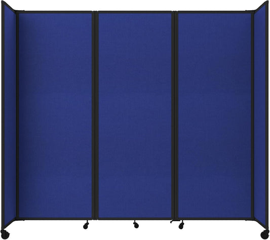 Versare Room Divider 360 Portable Wall Partition | Folding Panels | Large Freestanding Divider | Locking Wheels | Temporary Room Separator