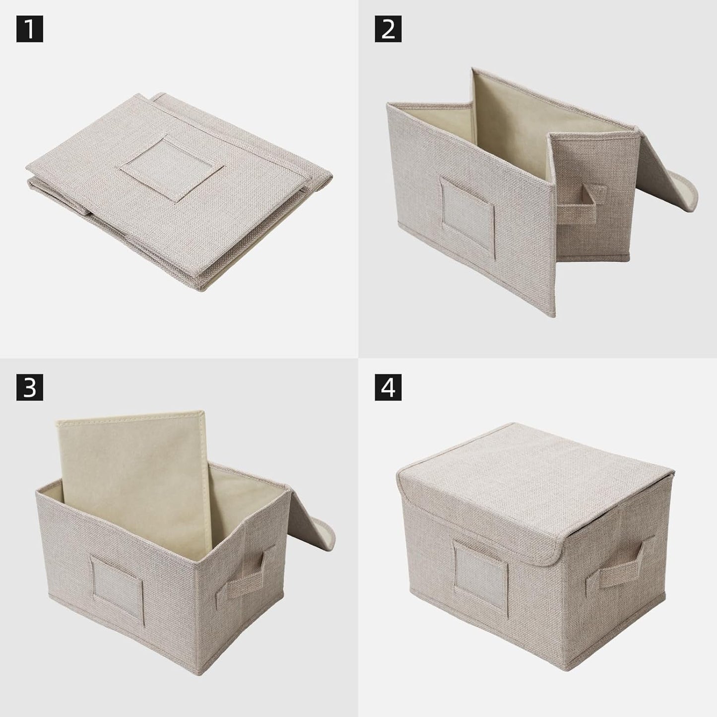 Vienrose Greeting Card Organizer Storage Box with 20 Removable Dividers, 84 Self-stick Labels, Perfect for Photos, Envelopes, Scrapbooking, Paper, Stickers Holder 1 Pack Beige