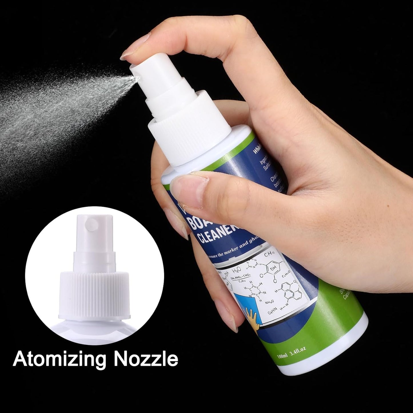 Loopeer 8 Pack Whiteboard Cleaner Spray 3. 4 oz Dry Erase Board Cleaner with Cloths Non Toxic Dry Erase Cleanning Removes Stubborn Marks from Whiteboards