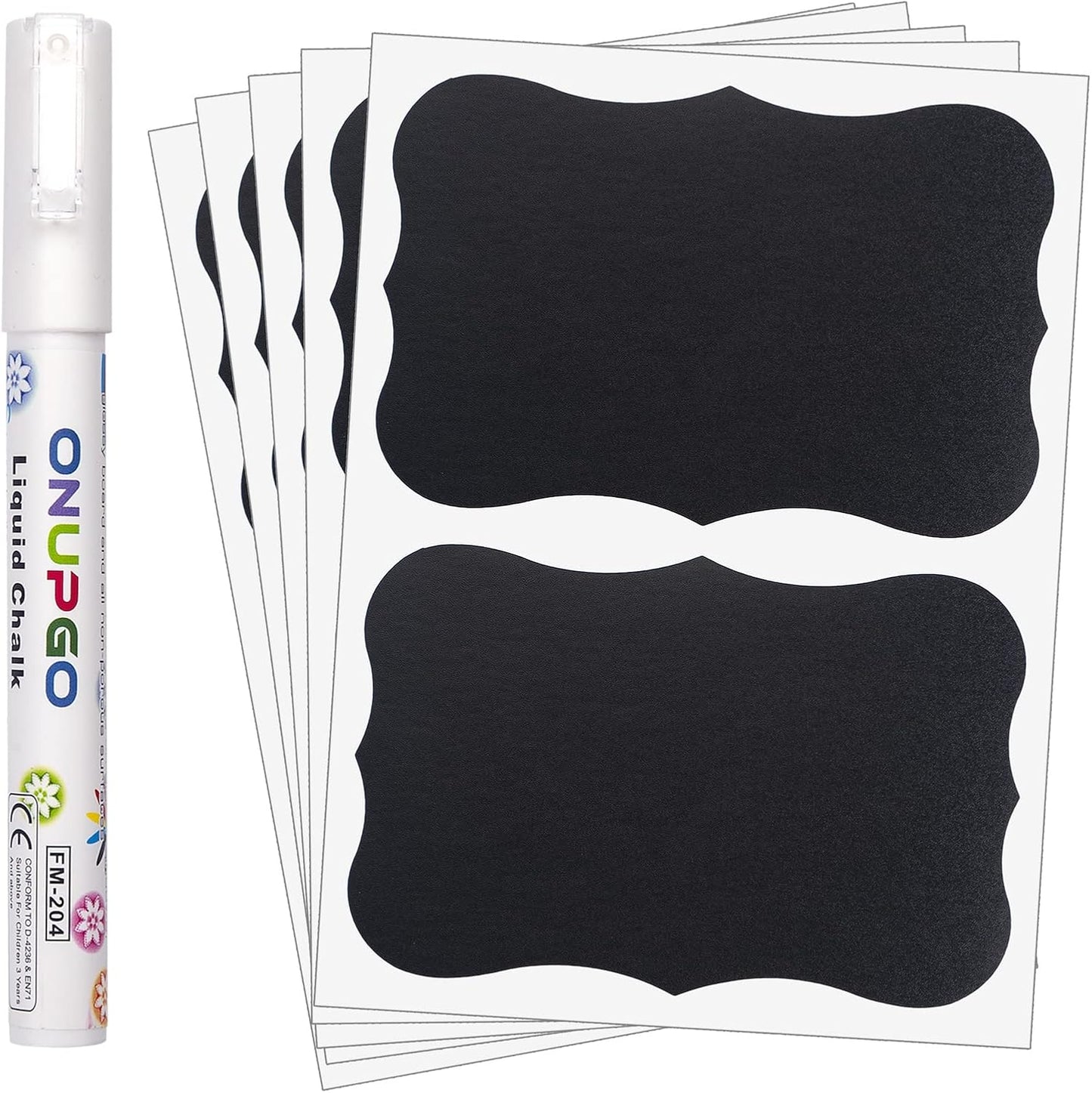 ONUPGO Large Chalkboard Labels (20 Pack), 4 x 6 Reusable Blackboard Stickers Waterproof Chalkboard Sticker for Jars, Parties Decoration, Craft Rooms, Weddings, Storage, Organize Your Home & Kitchen